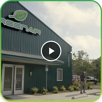 Video of the Green Air Group company building exterior, showcasing signage, entrance, and surrounding landscaping